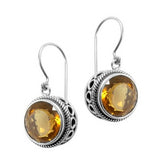 AE-6066-CT Sterling Silver Earring With Citrine Q. Jewelry Bali Designs Inc